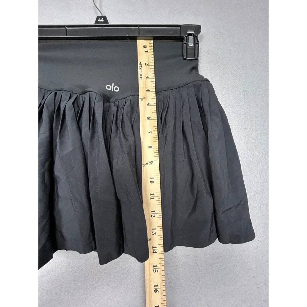 Alo Yoga Aces Tennis Skirt Polyester Spandex Black Size Small Women